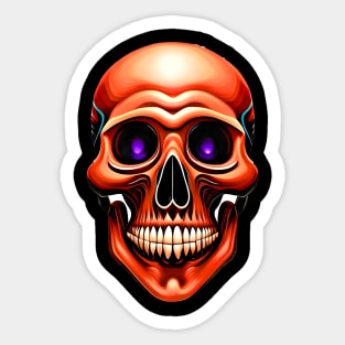 Orange Skull Sticker